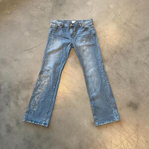 Metro 7 y2k light wash bedazzled straight leg Jeans size 12